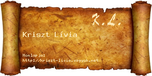 Kriszt Lívia névjegykártya