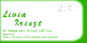 livia kriszt business card